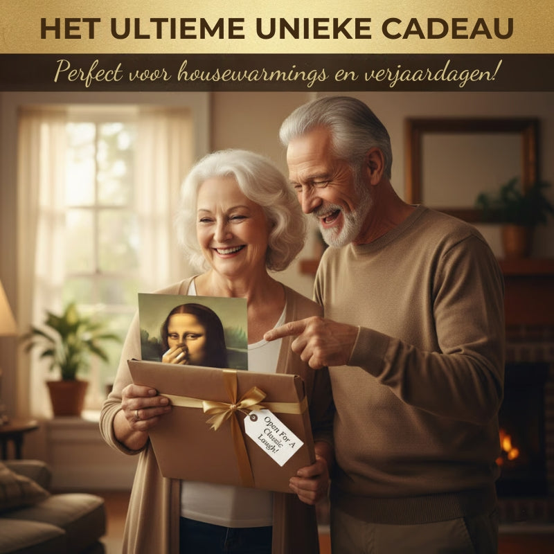 Mona Lisa lærredskunst – holder sig for næsen (Uden ramme)