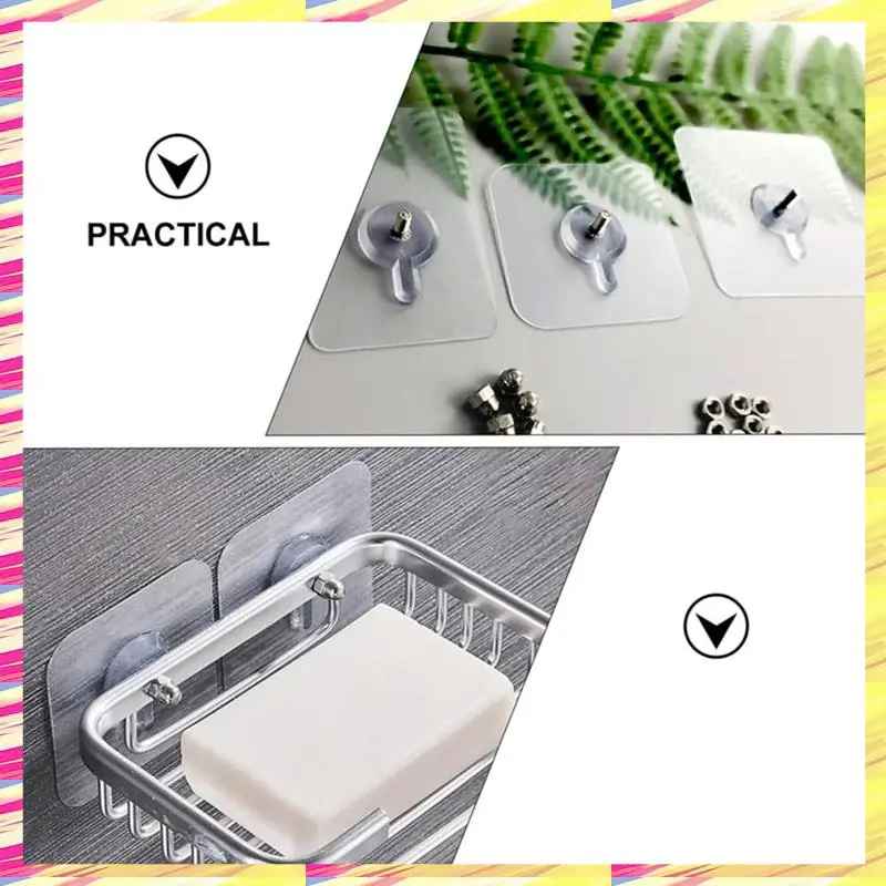 GlideHold® TransparentHook: Ekstra Stærk Gennemsigtig Vægkrog - Uden Boring