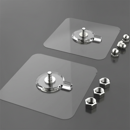 GlideHold® TransparentHook: Ekstra Stærk Gennemsigtig Vægkrog - Uden Boring