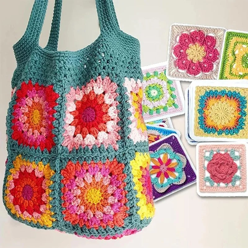 CrochetCards: Guide til Hæklede Firkanter - Komplet Kortspil