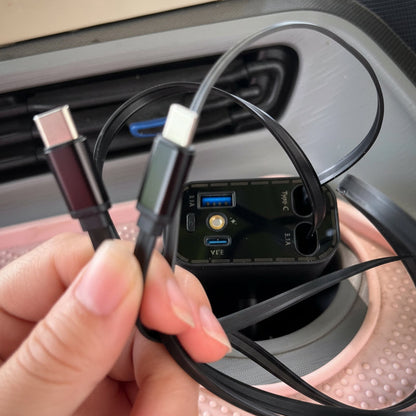 ✨Lynhurtig 4-i-1 Biloplader 90W – med Optrækkelige Kabler & Hyggeligt Stjernelys 🚗🌌