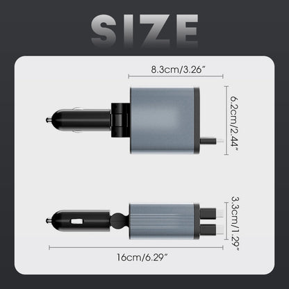 ✨Lynhurtig 4-i-1 Biloplader 90W – med Optrækkelige Kabler & Hyggeligt Stjernelys 🚗🌌