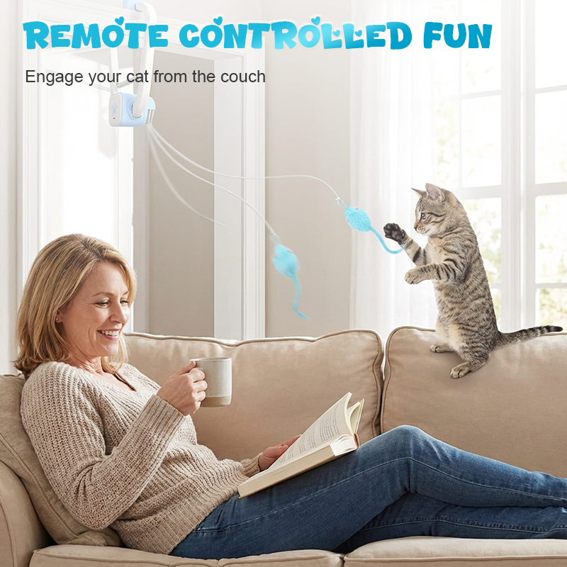 💥Få 49% rabatt för dig! Interaktiv fjärrkontroll Hängande kattleksak